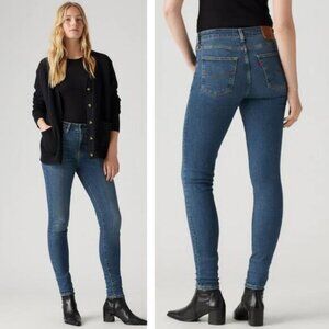 LEVI'S Premium 721 High-Rise Skinny Jeans Sz 28 Blue Wave Dark